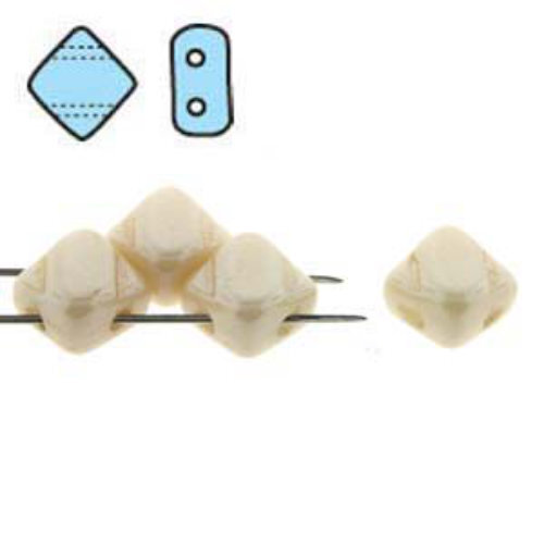 Silky 6mm - White Alabaster Orange Luster - SQ206-02010-14413 - 40 Bead Strand