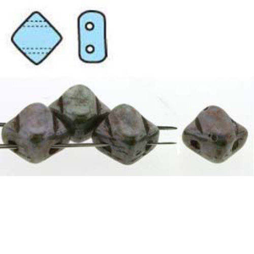 Silky 6mm - White Alabaster Blue Travertine - SQ206-02010-65431 - 40 Bead Strand