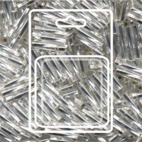 Miyuki 12mm Twisted Bugle Bead - TW2712-1 - Silver Lined Crystal - 13gm Card