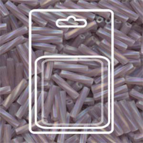 Miyuki 12mm Twisted Bugle Bead - TW2712-256F - Transparent Smoky Amethyst AB - 13gm Card