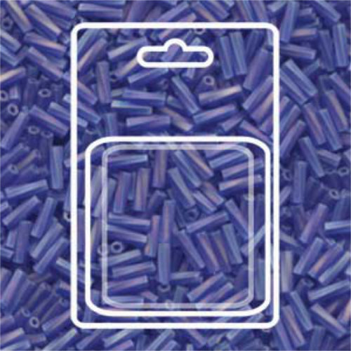 Miyuki 6mm x 2mm Twisted Bugle Bead - TW206-177F - Matte Transparent Cobalt AB - 13gm Card
