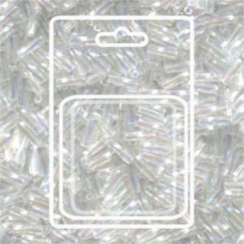 Miyuki 6mm x 2mm Twisted Bugle Bead - TW206-250 - Crystal AB - 13gm Card