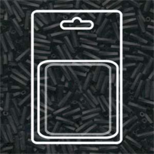 Miyuki 6mm x 2mm Twisted Bugle Bead - TW206-401F - Matte Black - 13gm Card