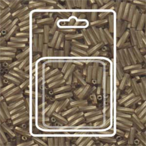 Miyuki 6mm x 2mm Twisted Bugle Bead - TW206-1265 - Antiqued Gold Matte Transparent Chartreuse - 13gm Card