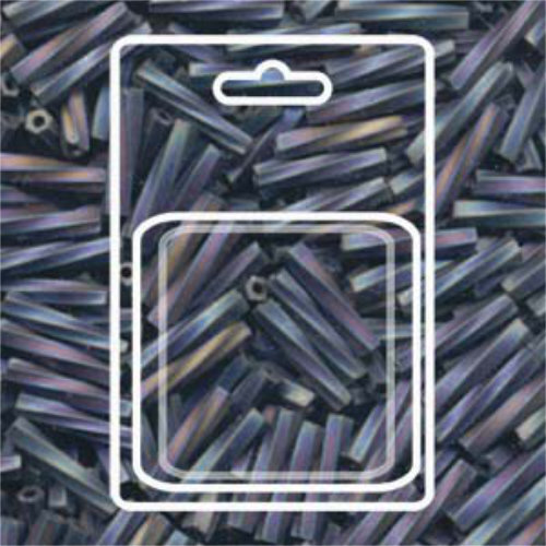 Miyuki 12mm Twisted Bugle Bead - TW2712-401FR - Matte Black - 13gm Card