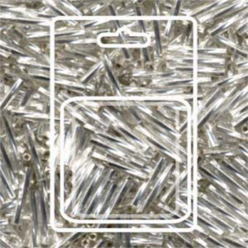 Miyuki 12mm x 2mm Twisted Bugle Bead - TW2012-1 - Silver Lined Crystal - 13gm Card