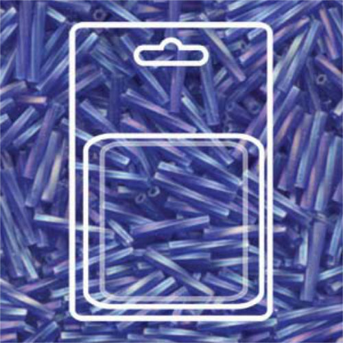Miyuki 12mm x 2mm Twisted Bugle Bead - TW2012-177F - Matte Transparent Cobalt AB - 13gm Card