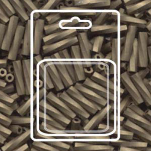 Miyuki 12mm Twisted Bugle Bead - TW2712-1255 - Matte Metallic Dark Bronze - 13gm Card