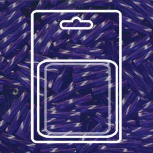 Miyuki 12mm Twisted Bugle Bead - TW2712-1721 - Transparent Dyed Purple - 13gm Card