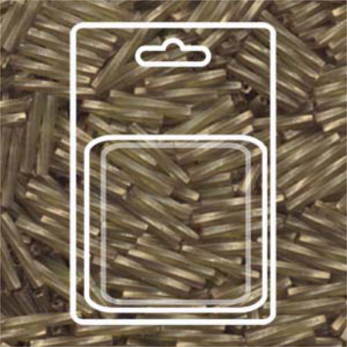Miyuki 12mm x 2mm Twisted Bugle Bead - TW2012-1265 - Antiqued Gold Matte Transparent Chartreuse - 13gm Card