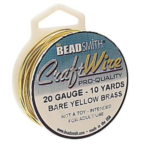 Tarnish Resistant Soft Temper Yellow Brass 20 Gauge Round Wire - 10yd / 9m Spool  - CW20R-BYB-10