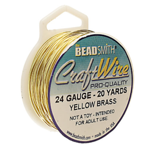 Tarnish Resistant Soft Temper Yellow Brass 24 Gauge Round Wire - 20yd / 18m Spool - CW24R-BYB-20