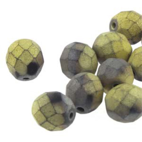 4mm Fire Polish Beads - Jet Matt Cali Graphite 23980-98847 - 40 Bead Strand