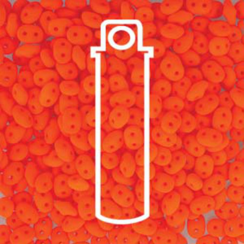 Mini Duo 2mm x 4mm - DU0425122 - Alabaster Neon Orange - 8gm Tube