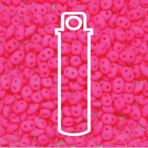 Mini Duo 2mm x 4mm - DU0425123 - Alabaster Neon Pink - 8gm Tube