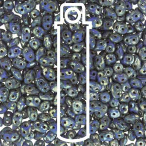 Mini Duo 2mm x 4mm - DU0433050-43400 - Royal Blue Picasso - 8gm Tube