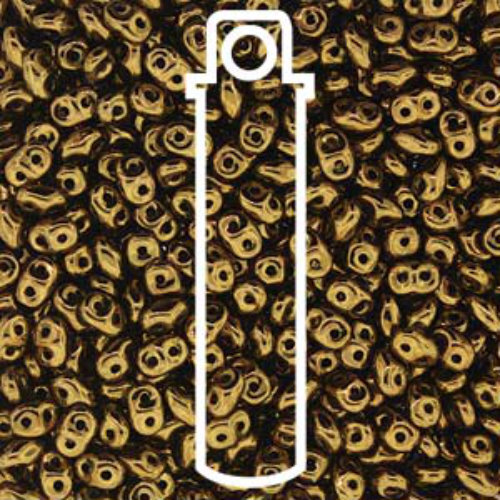 Mini Duo 2mm x 4mm - DU0400030-90215 - Crystal Gold Bronze - 8gm Tube