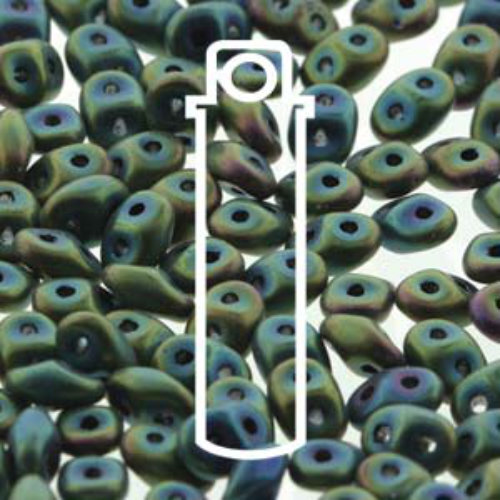 Mini Duo 2mm x 4mm - DU0423980-21155 - Matte Jet Green Iris - 8gm Tube