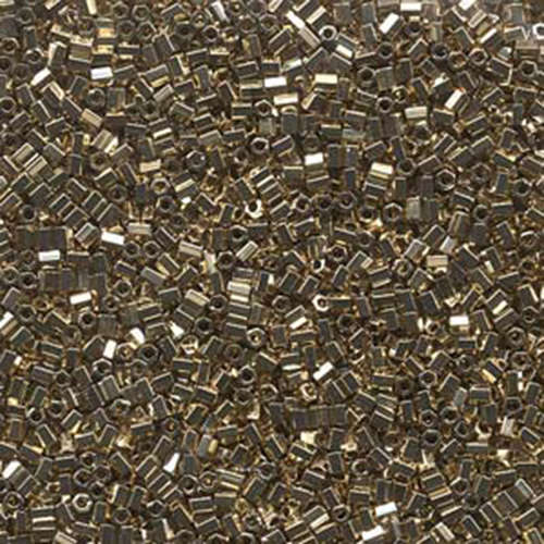 Miyuki 11/0 Delica Hex Cut Bead - 11C-9193 - Light 24Kt Gold Plated - 50gm Bag