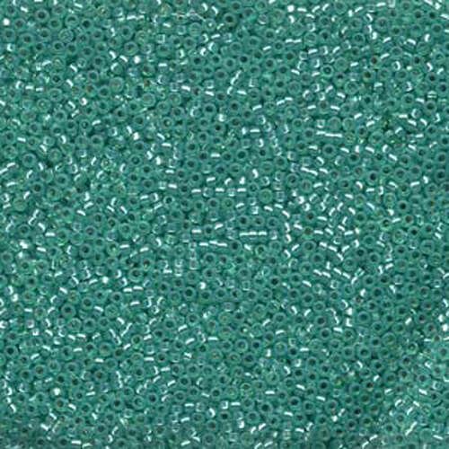 Miyuki 15/0 Rocaille Bead - 15-9572 - Dyed Aqua Green Silver Lined Alabaster - 250gm Bag