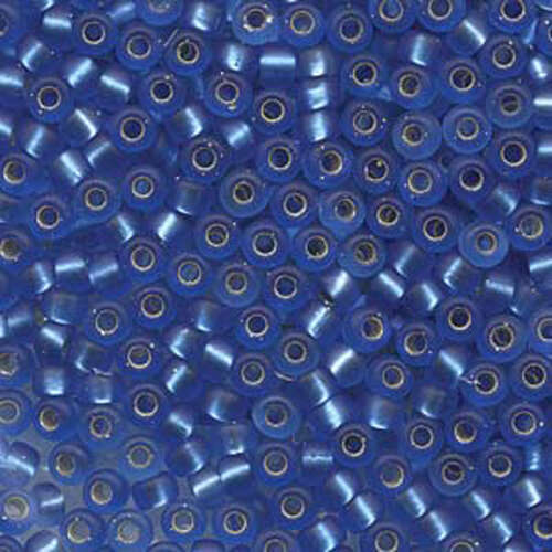 Miyuki 6/0 Rocaille Bead - 6-919F - Matte Silver Lined Sapphire - 250gm Bag