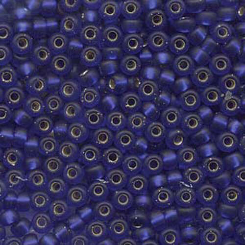 Miyuki 6/0 Rocaille Bead - 6-920F - Matte Silver Lined Cobalt - 250gm Bag