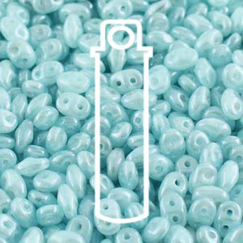 Super Duo 2.5mm x 5mm - DU0561000-14400 - Opal Aqua White Luster - 22.5gm Tube