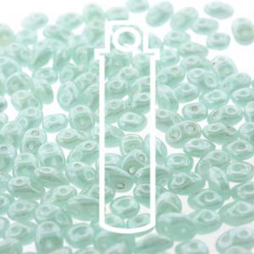 Super Duo 2.5mm x 5mm - DU0561100-14400 - Silk Green Aqua White Luster - 22.5gm Tube