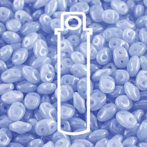Super Duo 2.5mm x 5mm - DU0531010-14400 - Opal Blue White Luster - 22.5gm Tube