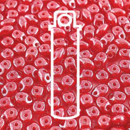 Super Duo 2.5mm x 5mm - DU0591250-14400 - Opal Red White Luster - 22.5gm Tube