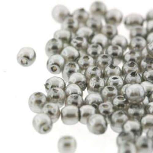 2mm Czech Glass Pearl - 150 Bead Strand - PRL02-70484 - Silver