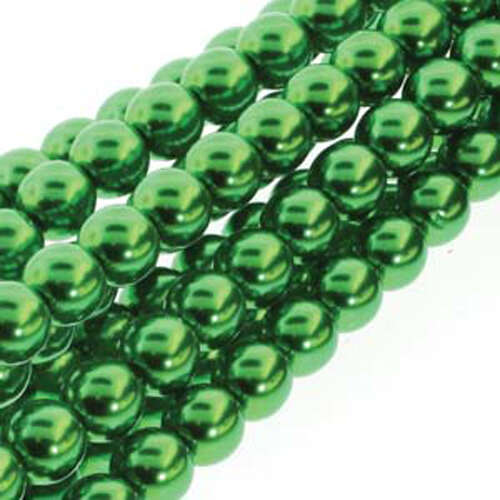 4mm Czech Glass Pearl - 120 Bead Strand - PRL04-70054 - Xmas Green