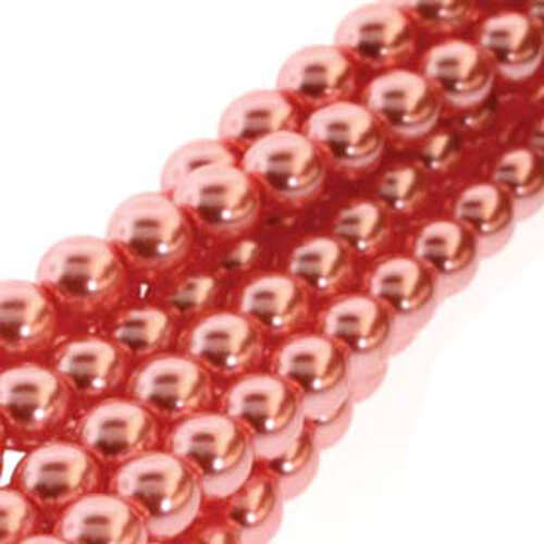 4mm Czech Glass Pearl - 120 Bead Strand - PRL04-70482 - Salmon