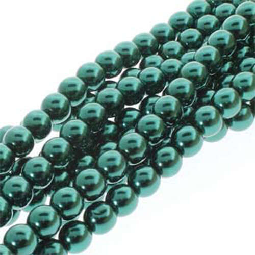 4mm Czech Glass Pearl - 120 Bead Strand - PRL04-70057 - Deep Emerald