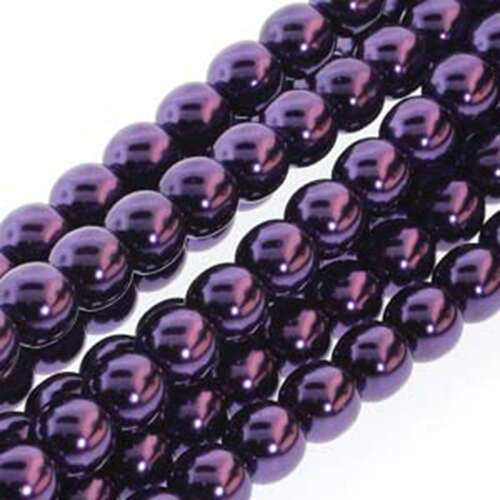 6mm Czech Glass Pearl - 75 Bead Strand - PRL06-70038 - Purple
