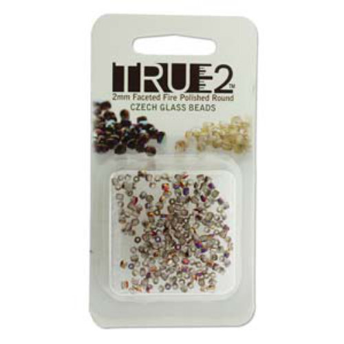 2mm Fire Polish Beads - Crystal Sliperit 00030-29500 - 2gm Pack