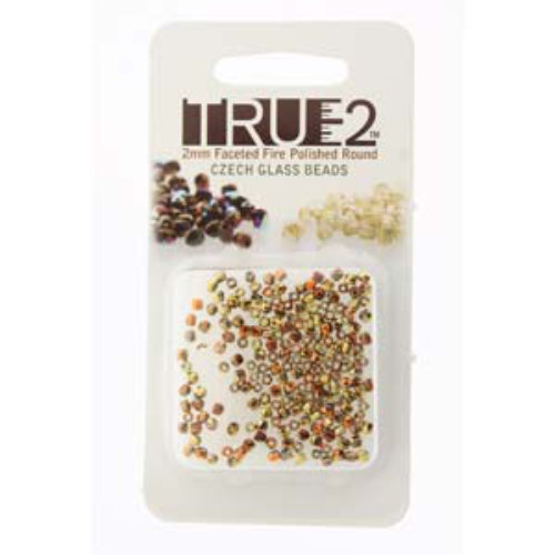 2mm Fire Polish Beads - Crystal California Gold Rush 00030-98542 - 2gm Pack