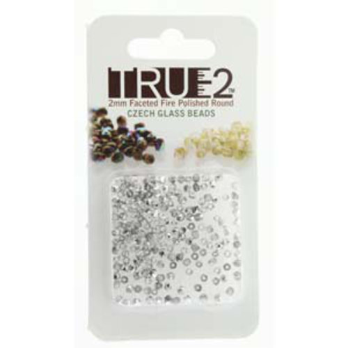 2mm Fire Polish Beads - Crystal Labrador 00030-27001 - 2gm Pack