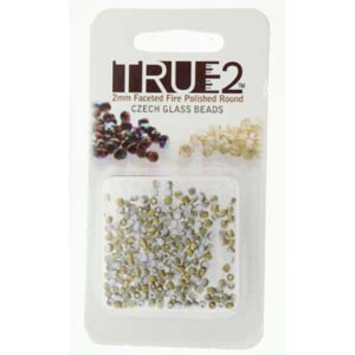 2mm Fire Polish Beads - Chalk White Amber 03000-26471 - 2gm Pack