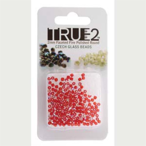 2mm Fire Polish Beads - Siam AB 90080-28701 - 2gm Pack