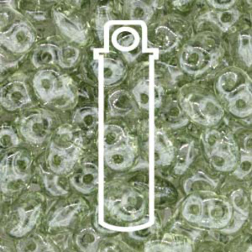 Mini Duo 2mm x 4mm - DU0400030-14457 - Crystal Green Luster - 8gm Tube