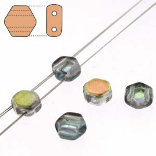 Honeycomb 6mm - HC0600030-98537 - Crystal Gtaphite Rainbow - 30 Bead Strand