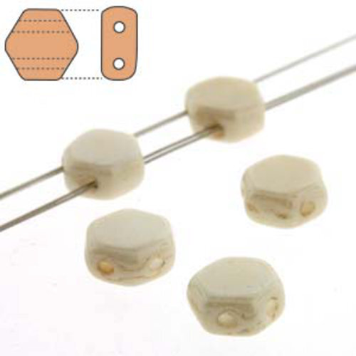 Honeycomb 6mm - HC0603000-14413 - Chalk Beige Luster - 30 Bead Strand
