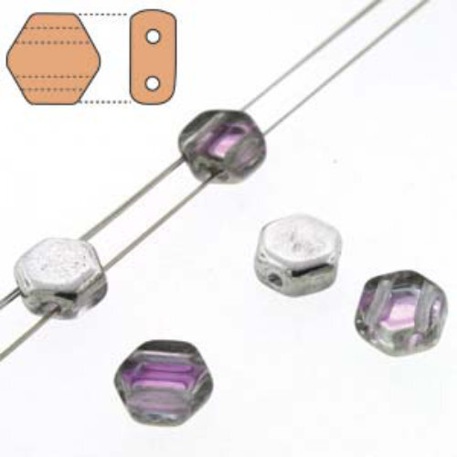Honeycomb 6mm - HC0600030-98530 - Crystal Silver Rainbow - 30 Bead Strand