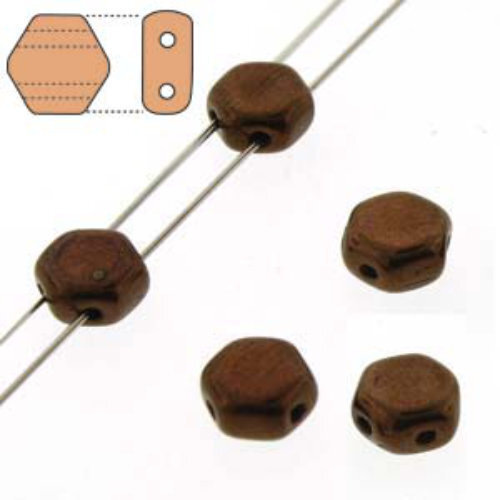 Honeycomb 6mm - HC0623980-14415 - Jet Bronze - 30 Bead Strand