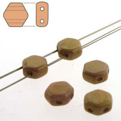 Honeycomb 6mm - HC0603000-14495 - Chalk Red Luster - 30 Bead Strand