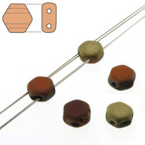Honeycomb 6mm - HC0623980-98842 - Matte Jet California Gold - 30 Bead Strand