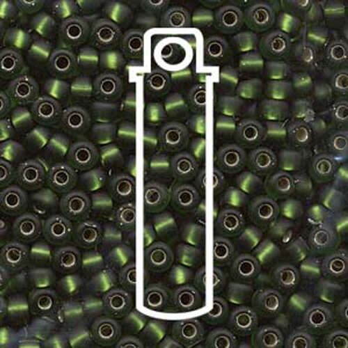 Miyuki 6/0 Rocaille Bead - 6-926F - Matte Silver Lined Olive - 20gm Tube
