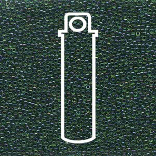 Miyuki 15/0 Rocaille Bead - 15-9332 - Dark Blue Lined Green AB - 8.2gm Tube