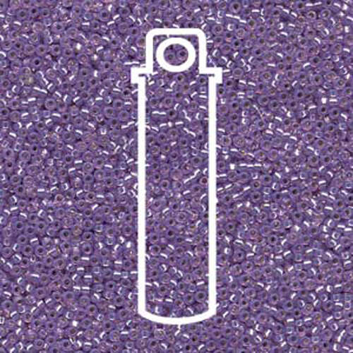 Miyuki 15/0 Rocaille Bead - 15-9574 - Dyed Lilac Silver Lined Alabaster - 8.2gm Tube